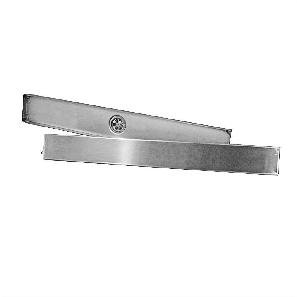 Ralo Invisivel Linear Aço Inox 60cm Anti Odor Insetos Tampa Escovada Banheiro Canto - 7