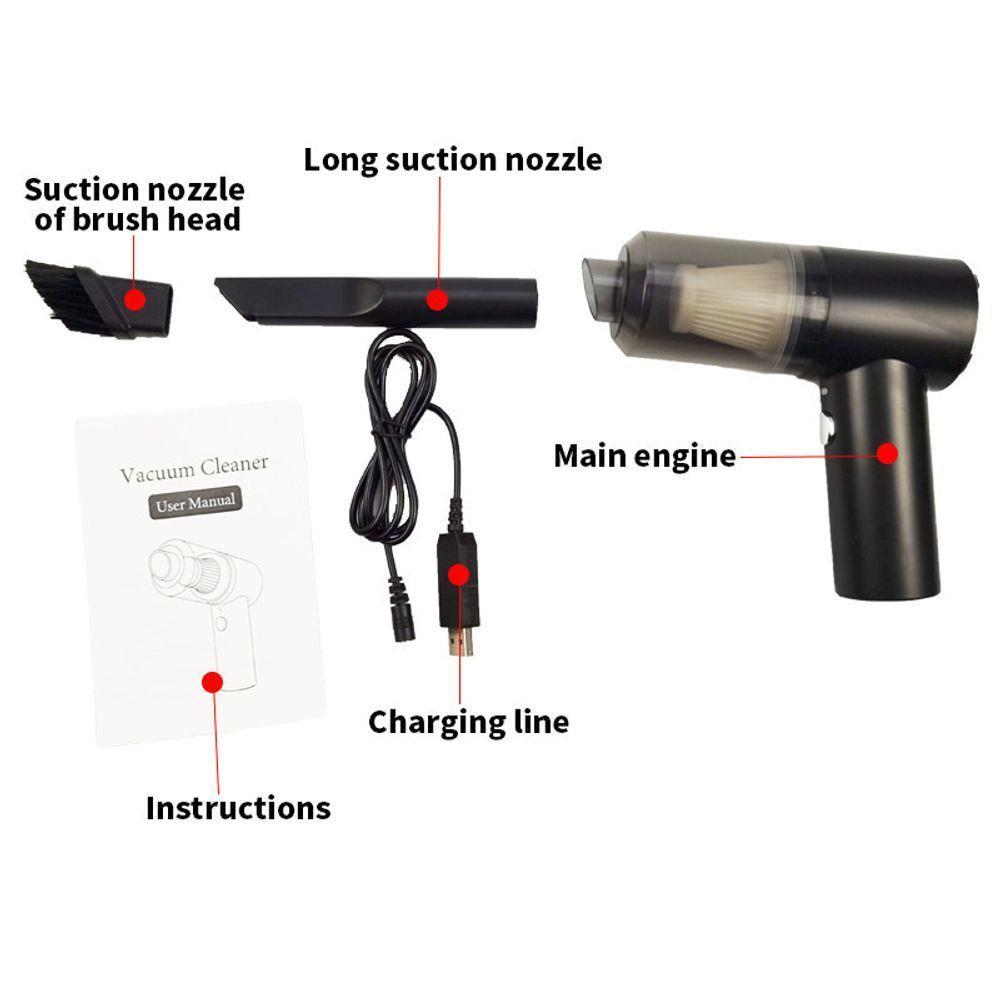 Aspirador Portátil Sem Fio Automotivo Recarregável Premium Limpeza Eficiente E Prática Para Carros - 4