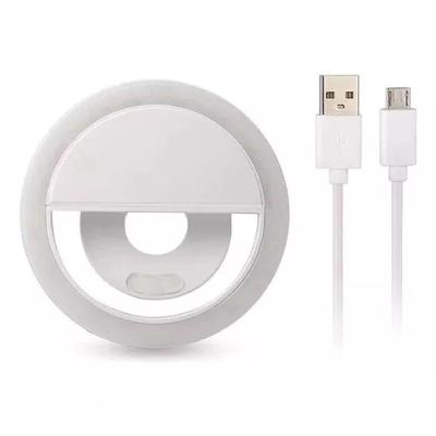 Mini Ring Light para Celular com Luz LED Ajustável Recarregável USB para Selfies e Vídeos
