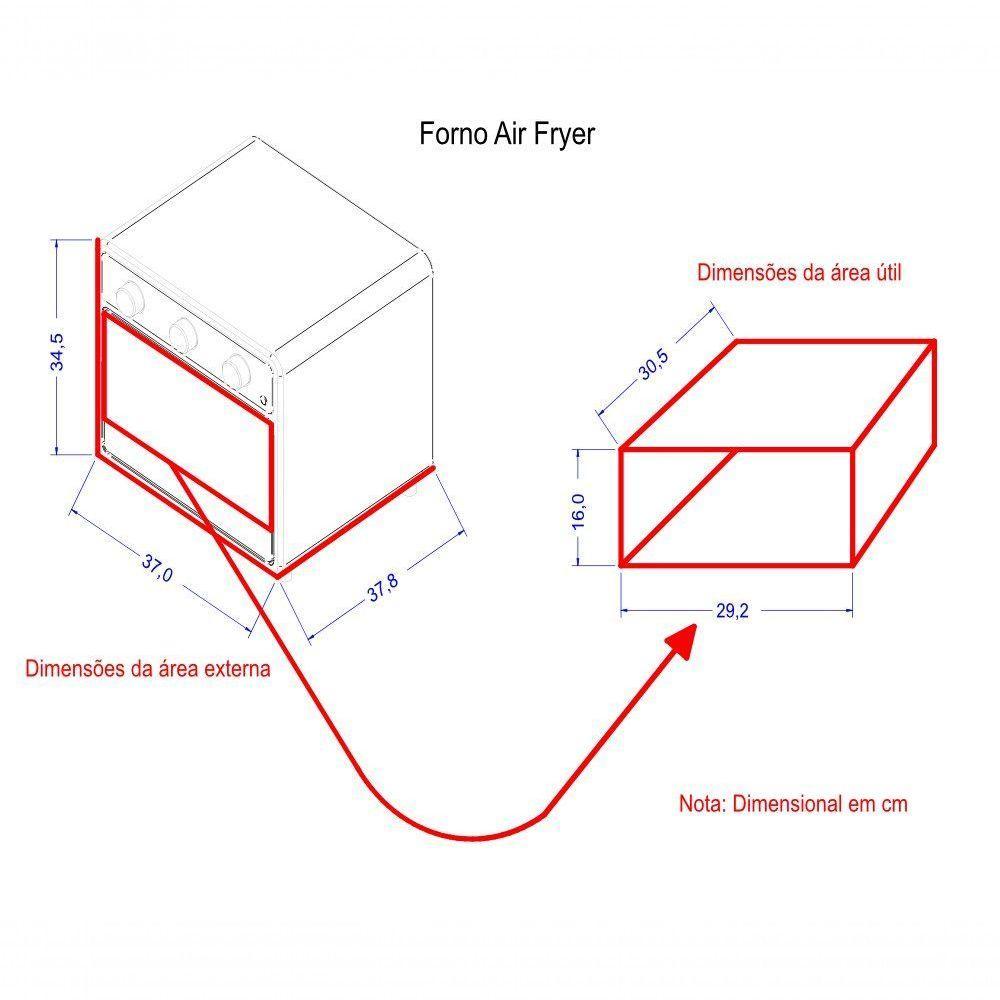 Forno Elétrico De Bancada 22 Litros Air Fryer Preto Fogatti 220V - 5