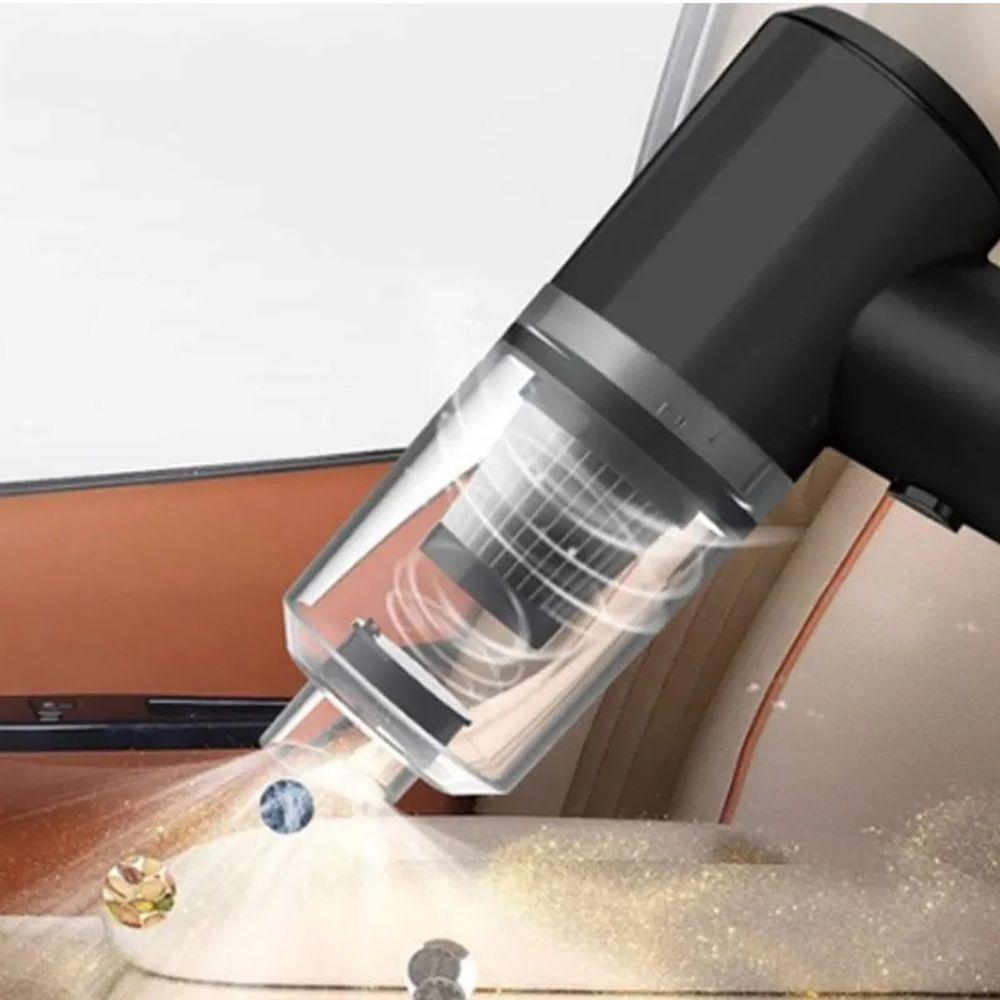 Mini Aspirador De Pó Sem Fio Portátil Para Carro Casa Preto Carregamento Via USB - 5