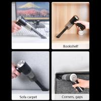 Mini Aspirador De Pó Sem Fio Portátil Para Carro Casa Preto Carregamento Via USB - 7