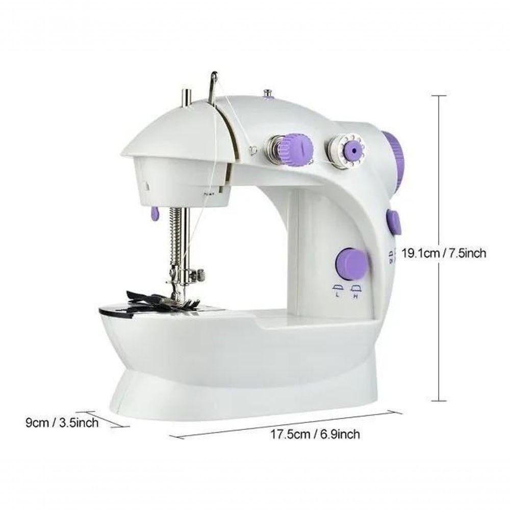 Maquina De Costura Mini Reta Portátil Elétrica Bivolt Pedal - 5