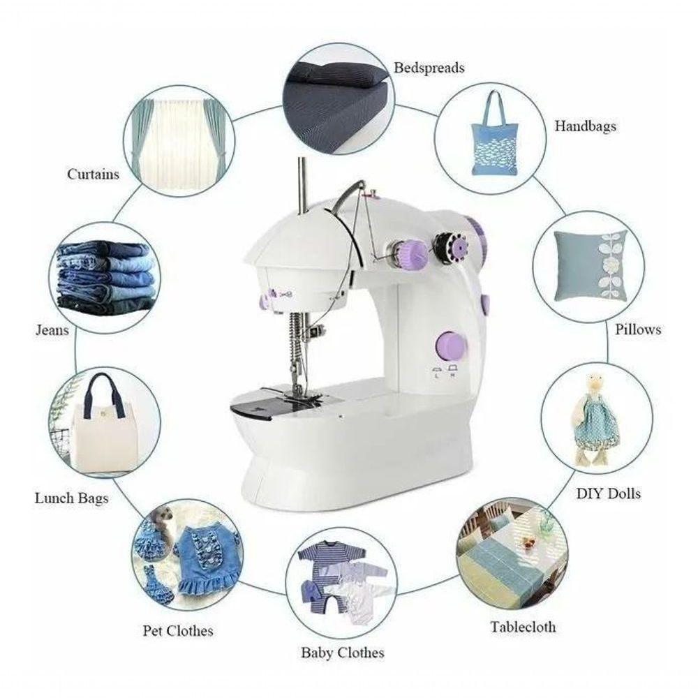 Maquina De Costura Mini Reta Portátil Elétrica Bivolt Pedal - 6