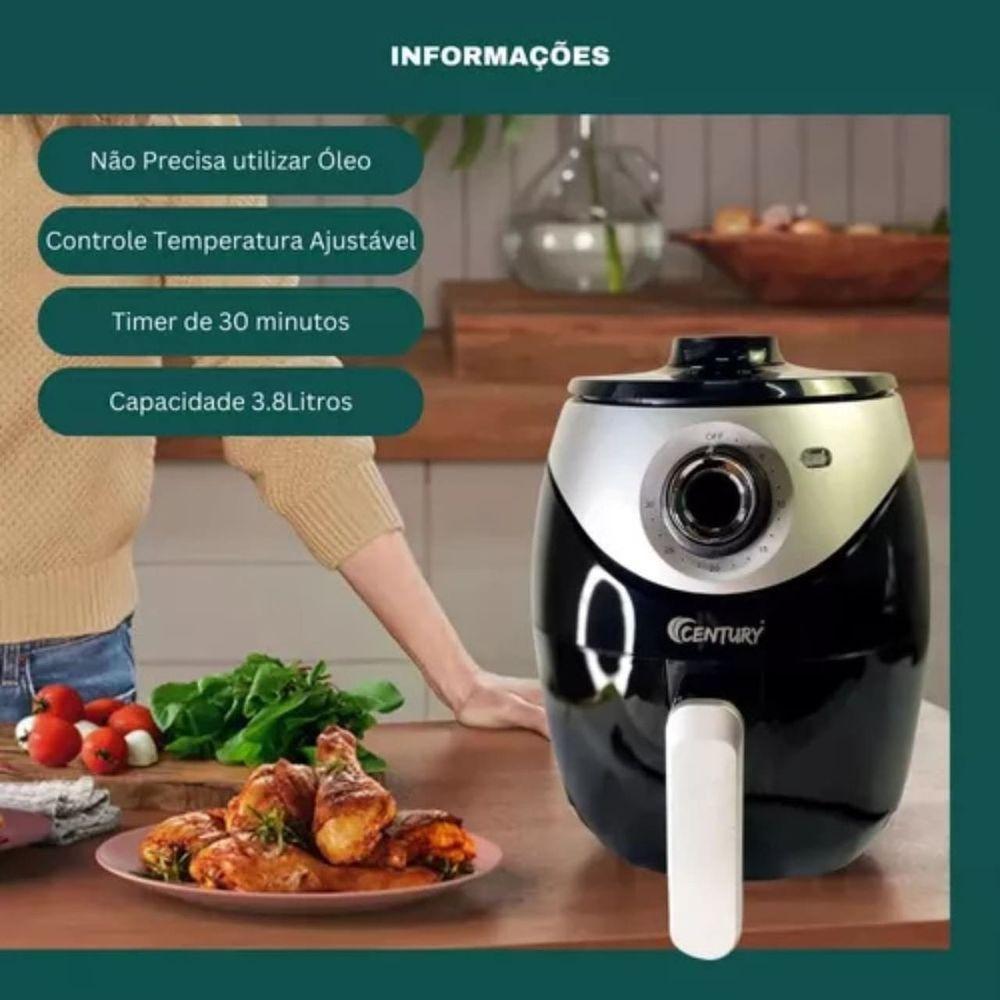 Air Fryer Fritadeira Elétrica Preto 110V - 3,8 Litros - 5