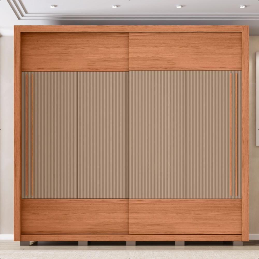 Guarda Roupa Roupeiro Roma 2 Portas 4 Gavetas Marrom Caemmun - 2