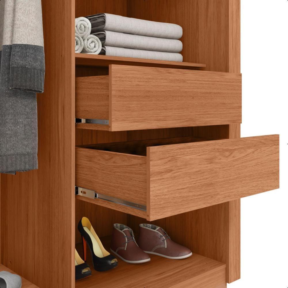 Guarda Roupa Roupeiro Roma 2 Portas 4 Gavetas Marrom Caemmun - 8