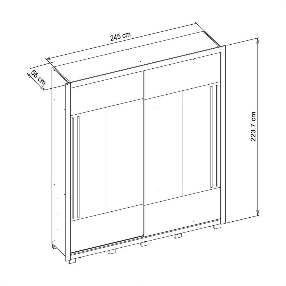 Guarda Roupa Roupeiro Roma 2 Portas 4 Gavetas Marrom Caemmun - 10