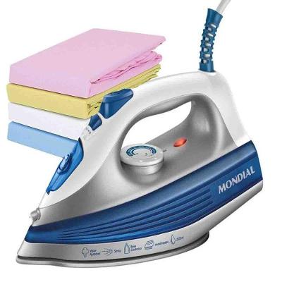 Ferro a Vapor Mobilar Eletro FVN-01-BL 1200W Cerâmica Branco e Azul 220V
