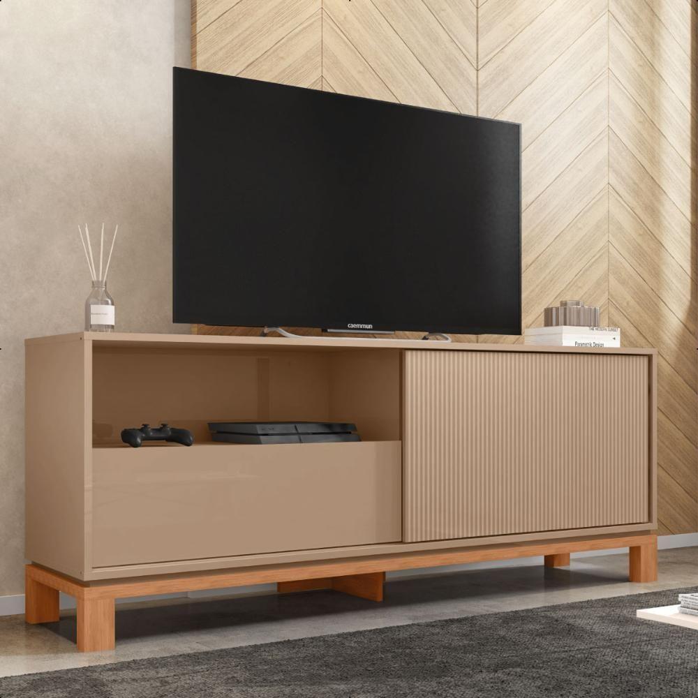 Bancada Rack Para Tv Até 55 Polegadas Jace Marrom Caemmun - 1