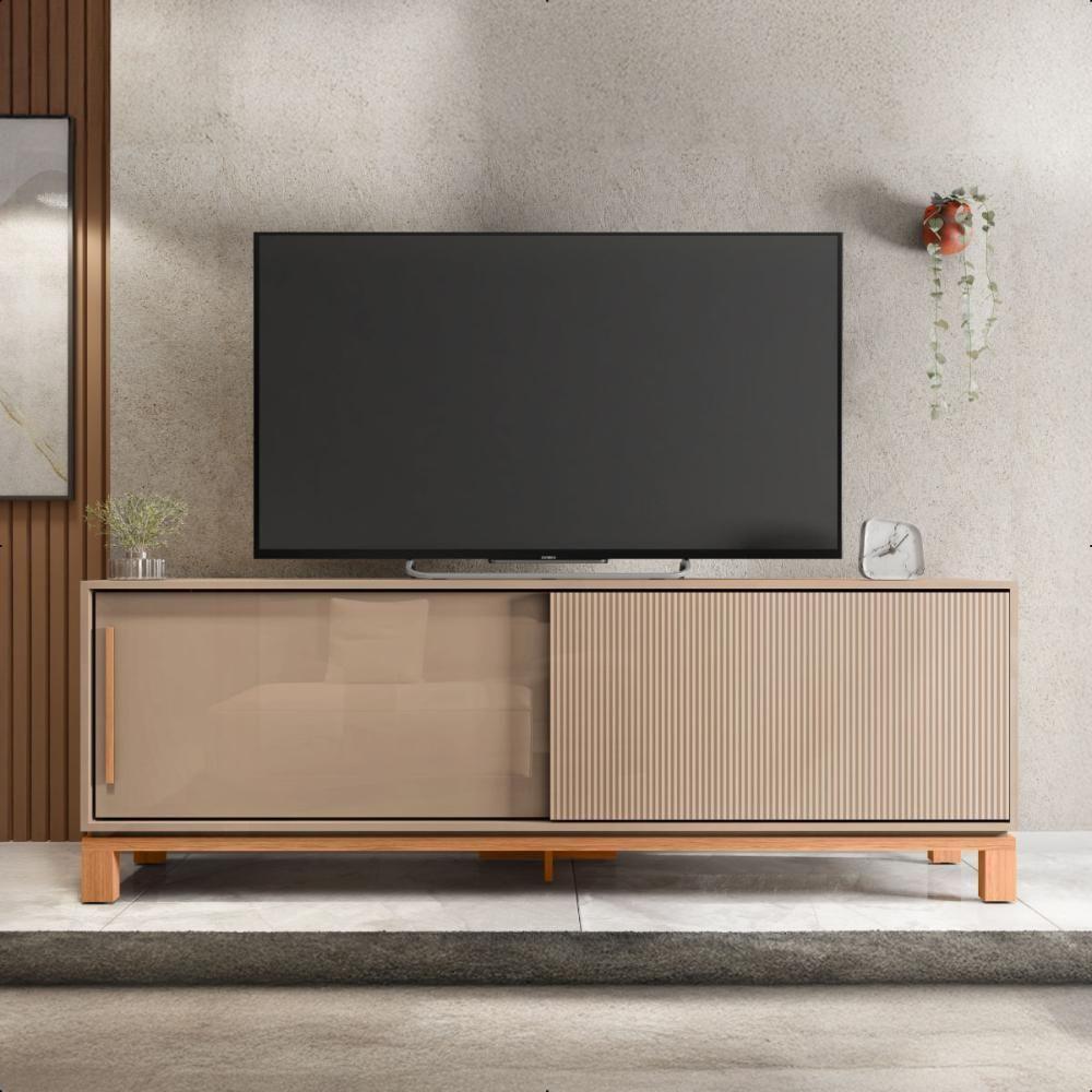 Bancada Rack Para Tv Até 65 Polegadas Jace Marrom Caemmun - 2