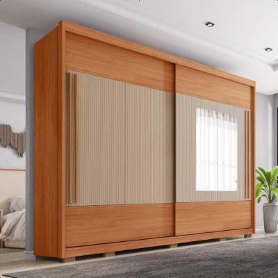 Guarda Roupa Roma 2 Portas Espelho 6 Gavetas Marrom Caemmun