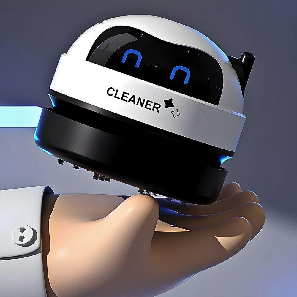 Robô Mini Aspirador Mesa Papa Migalhas Com Coletor Recarregável Usb - 5