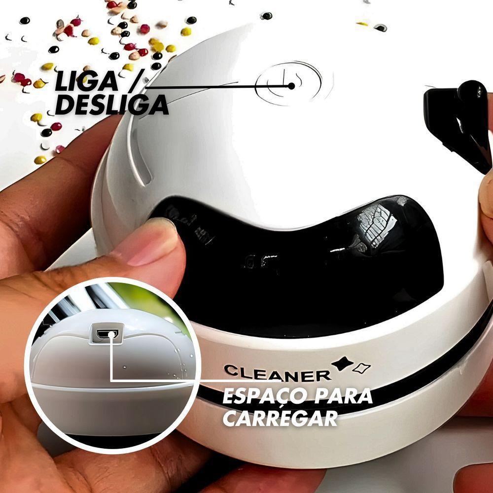 Robô Mini Aspirador Mesa Papa Migalhas Com Coletor Recarregável Usb - 10