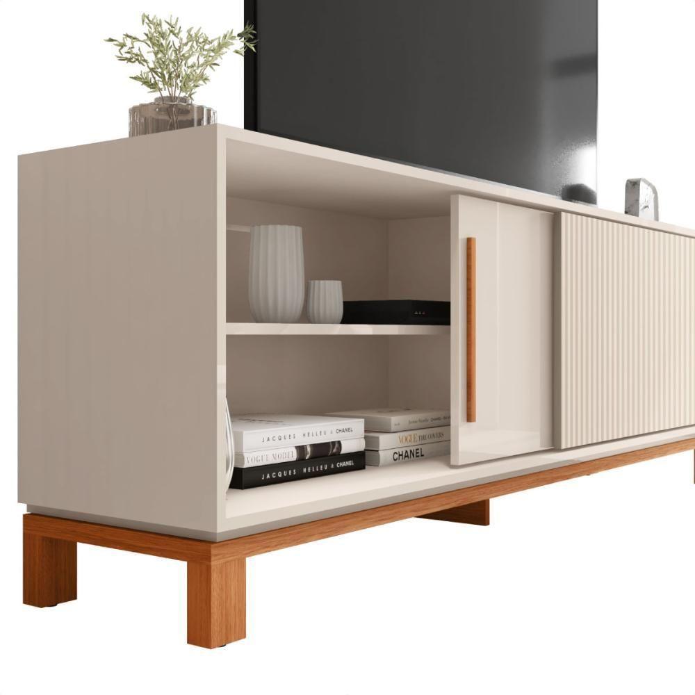 Bancada Rack Para Tv Até 65 Polegadas Jace Marrom Caemmun - 3