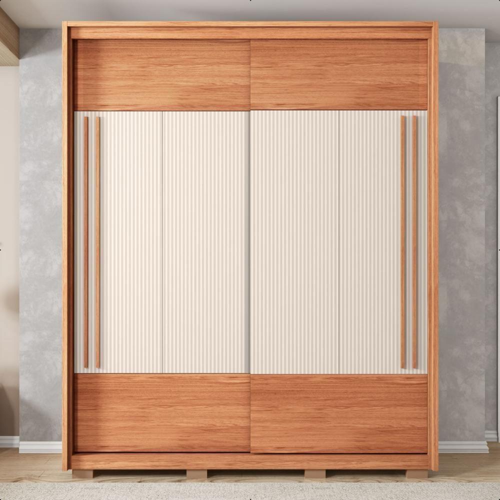 Guarda Roupa Roupeiro Roma 2 Portas 3 Gavetas Marrom Caemmun - 5