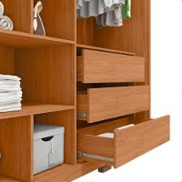 Guarda Roupa Roupeiro Roma 2 Portas 3 Gavetas Marrom Caemmun - 8