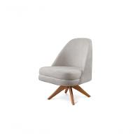 Poltrona Decorativa Giratória Stella Linho Cinza 101 - 2