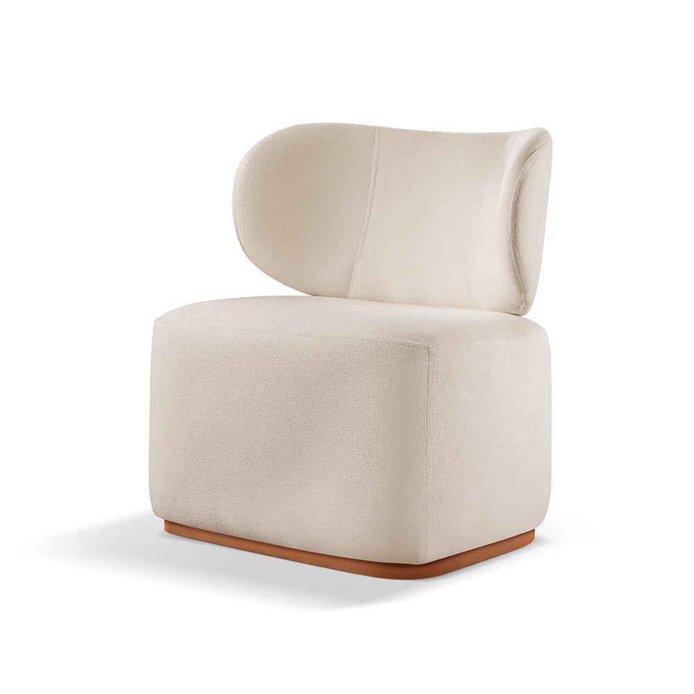 Poltrona Para Sala De Estar Moderna Sun Bouclé Nude 400 - 1