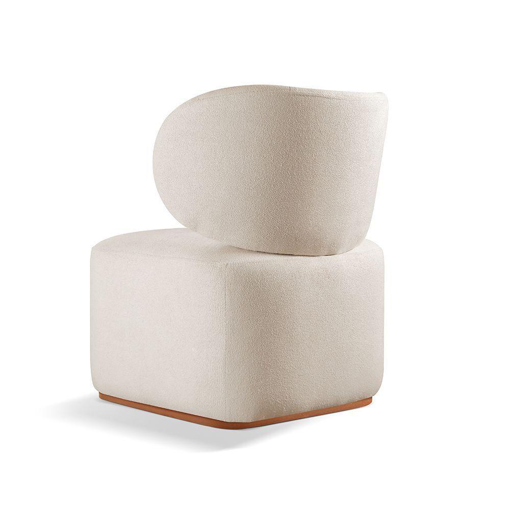 Poltrona Para Sala De Estar Moderna Sun Bouclé Nude 400 - 2