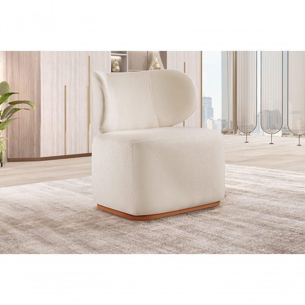Poltrona Para Sala De Estar Moderna Sun Bouclé Nude 400 - 4
