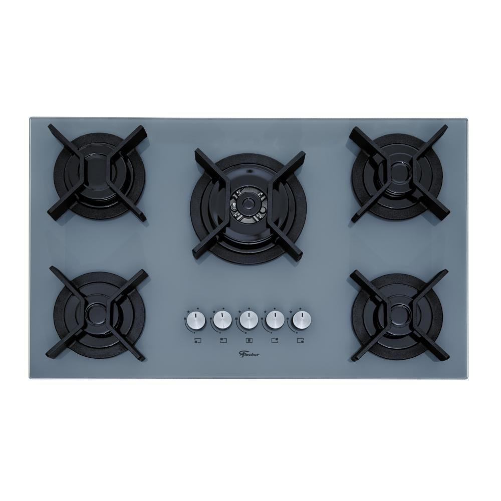 Cooktop A Gás Fischer 5 Bocas Tripla Chama Infinity Trempe De Ferro Fundido 82005 Eiger Bivolt - 3