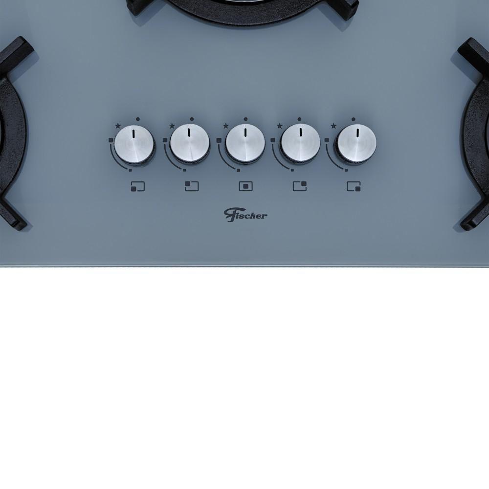 Cooktop A Gás Fischer 5 Bocas Tripla Chama Infinity Trempe De Ferro Fundido 82005 Eiger Bivolt - 5
