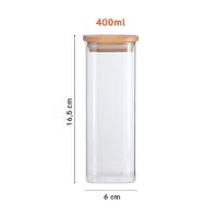 Pote De Mantimentos Quadrado Flat 400ml Tampa Bambu Oikos - 2