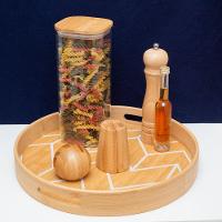 Pote De Mantimentos Quadrado Flat 1900ml Tampa Bambu Oikos - 5