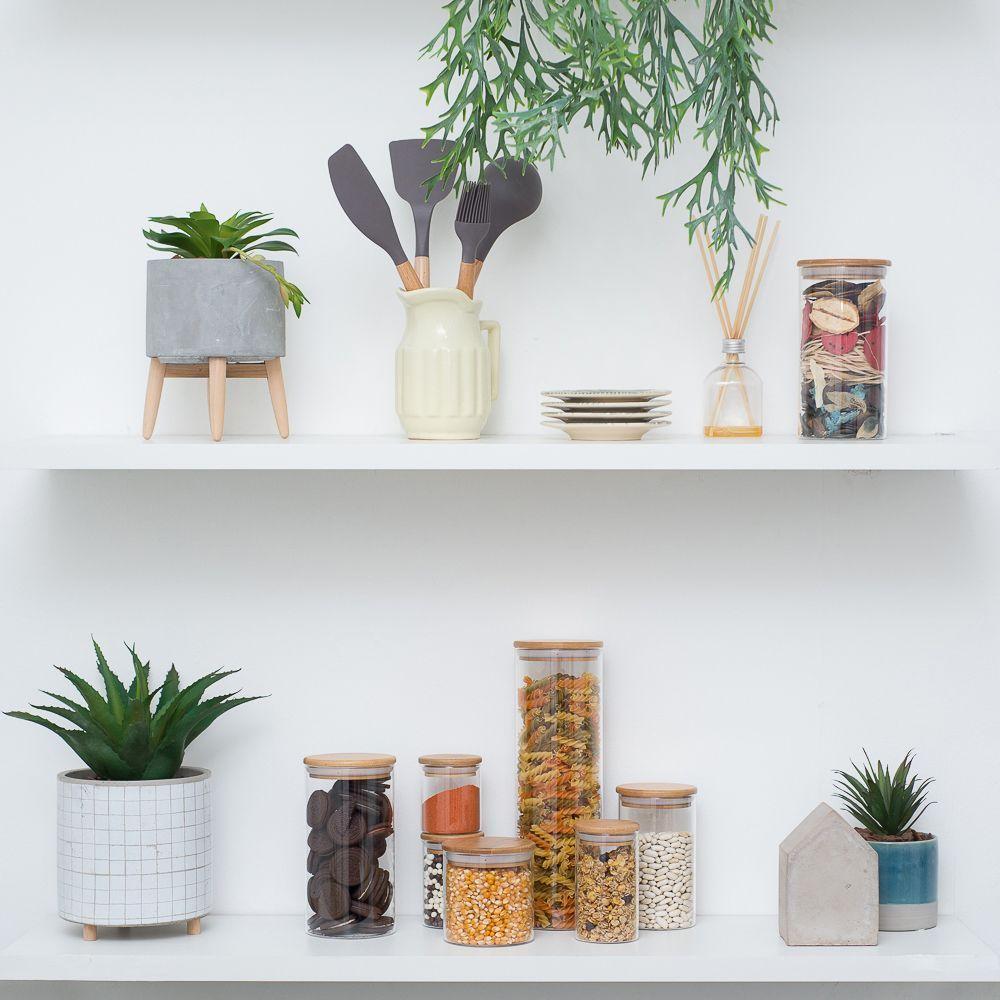 Pote De Mantimentos Redondo 500ml Tampa Bambu Oikos - 4