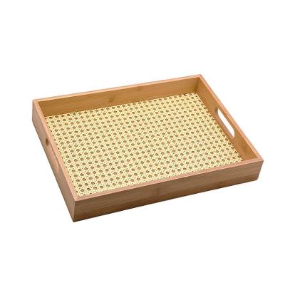 Bandeja Em Bambu Retangular Palinha 39cm Oikos