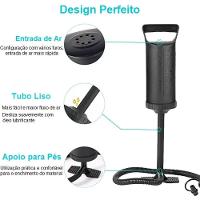 Bomba De Ar Manual Inflador Colchão Inflável, Boias Piscina Multiuso 30cm - 2
