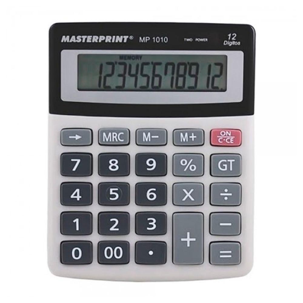 Calculadora Eletrônica De Mesa Mp1010 12 Dígitos Masterprint Cinza - 1