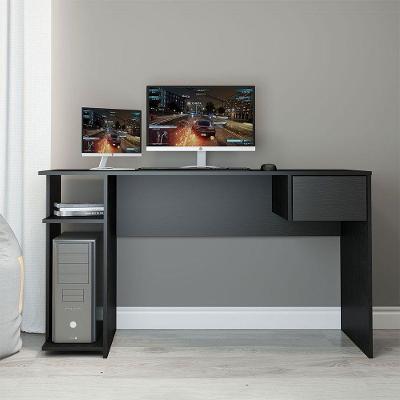 Mesa Gamer Com Gaveta 136x75cm Mdp Preto Menu Móveis Preto