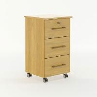 Gaveteiro Para Escritório Com 3 Gavetas 36x65cm Menu Móveis Carvalho - 1