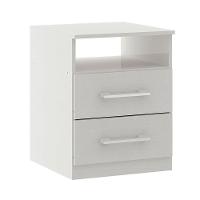 Mesa De Cabeceira 2 Gavetas 36x46cm Mdp Branco Menu Móveis Branco - 2