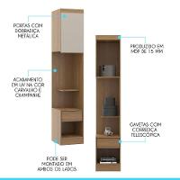 Mesa De Cabeceira Modular Selene 40x218cm Mdp Menu Móveis Carvalho - 2