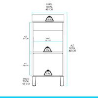 Balcão Para Cozinha Sabrina 40x88cm 1 Porta Mdp Menu Móveis Branco - 3