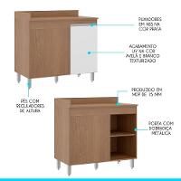 Balcão Canto Reto Sabrina 1 Porta 94x88cm Mdp Menu Móveis Branco - 2