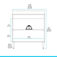 Balcão Cooktop Sabrina Com 2 Portas 80x52cm Menu Móveis Preto - 3