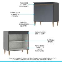 Balcão Cooktop Sabrina Com 2 Portas 80x52cm Menu Móveis Preto - 4