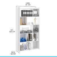 Estante Multiuso Com Nichos 91x183cm Mdp Branco Menu Móveis Branco - 3