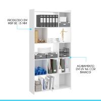 Estante Multiuso Com Nichos 91x183cm Mdp Branco Menu Móveis Branco - 4