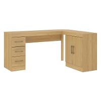 Mesa Escrivaninha Com Armário Gaveteiro Carvalho Menu Móveis Carvalho - 3