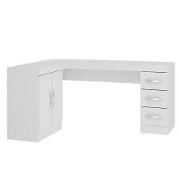 Mesa Escritório Em L Armário E Gaveteiro Branco Menu Móveis Branco - 1
