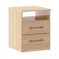 Mesa De Cabeceira 2 Gavetas 36x46cm Mdp Carvalho Menu Móveis Carvalho - 4