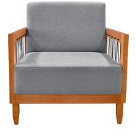 Poltrona Decorativa Lorena Sala De Estar Recepção Escritório Linho Cor:cinza - 5