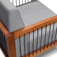 Poltrona Decorativa Lorena Sala De Estar Recepção Escritório Linho Cor:cinza - 6