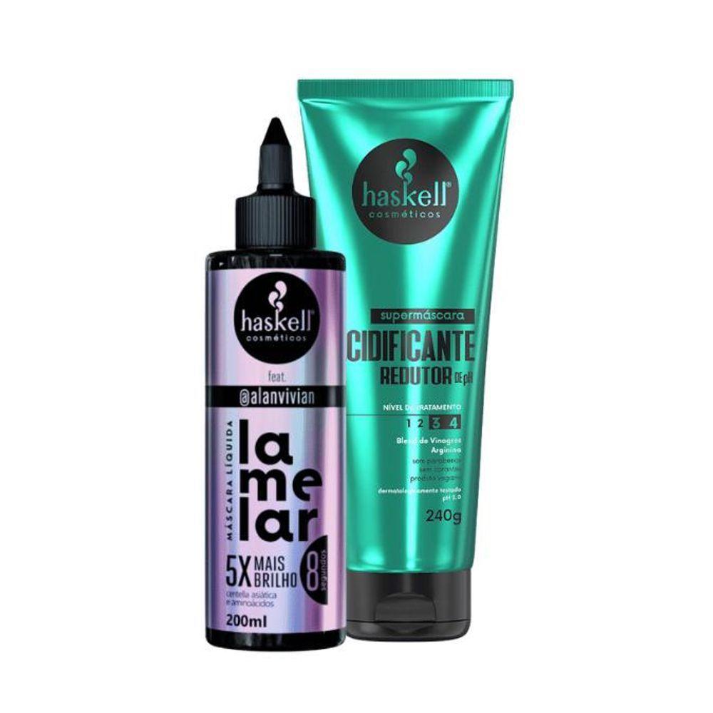 Kit Máscara Líquida Lamelar + Supermáscara Acidificante Redutor De Ph - Haskell - 1