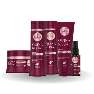 Kit Brilho Intenso E Maciez Quina Rosa Haskell 300ml